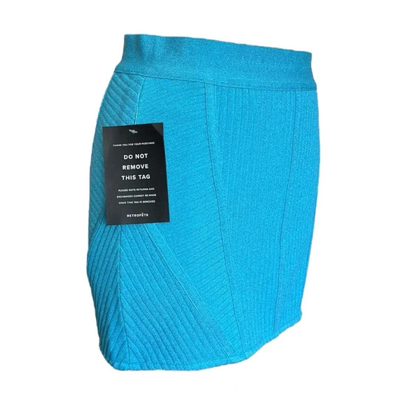 RETROFETE Bandage Mini Skirt Taressa Knit Aqua Blue Mermaid Glam, Size Medium - Picture 5 of 12
